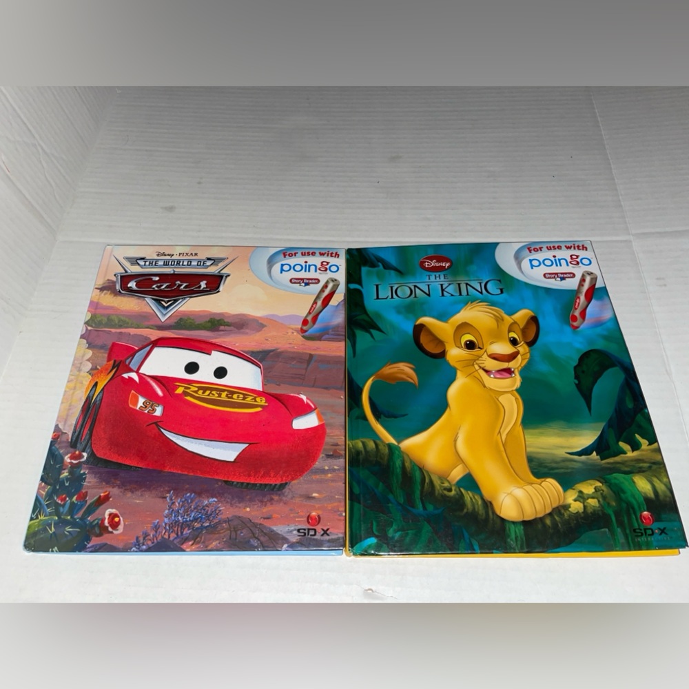 Poingo Storybook Lot of 2: The Lion King Book And The World of Cars Book Disney